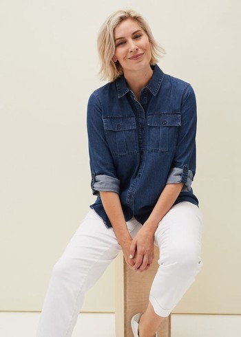 Phase Eight Zen Denim Over Shirts Indigo Canada | PYLGIB-248